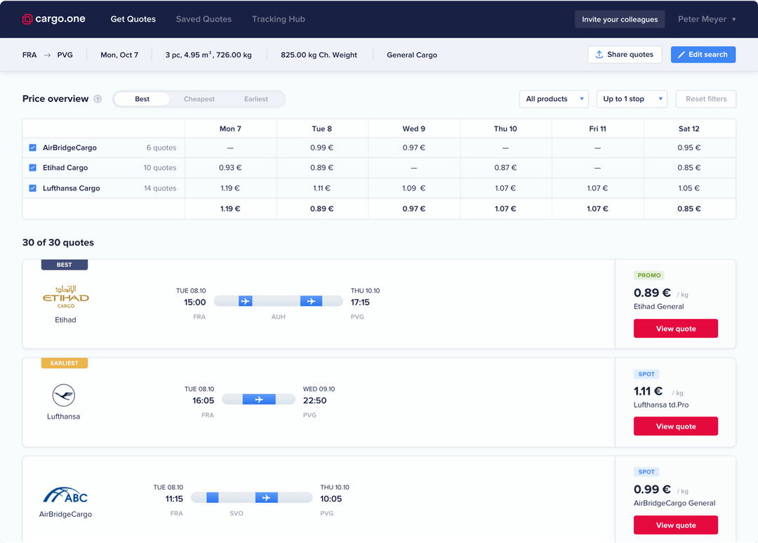 cargo.one The easiest way to book air cargo